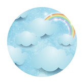 Regenbogen Funkeln Blau Wolke Runden Hintergründe für Baby Dusche